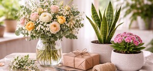 Живі квіти плюс кімнатна рослина: новий формат романтичного подарунка у Києві