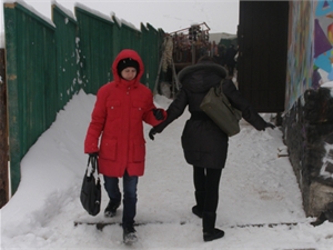 Андреевский спуск в эти дни превратился в настоящий каток. Фото "Комсомольской правды в Украине"