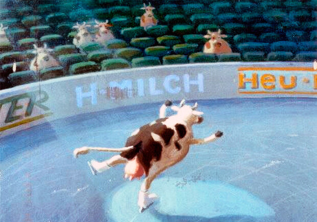 Фото с сайта <a href="http://4.bp.blogspot.com/_79TdQF9qAm4/SU0GOdwHeTI/AAAAAAAAA3U/Me1EI1rDWz8/s640/Cows+-+ice+skating,+Germany.jpg">blogspot.com</a>.