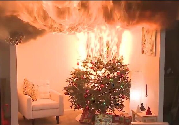 Момент падения новогодней ёлки в Бресте попал на видео