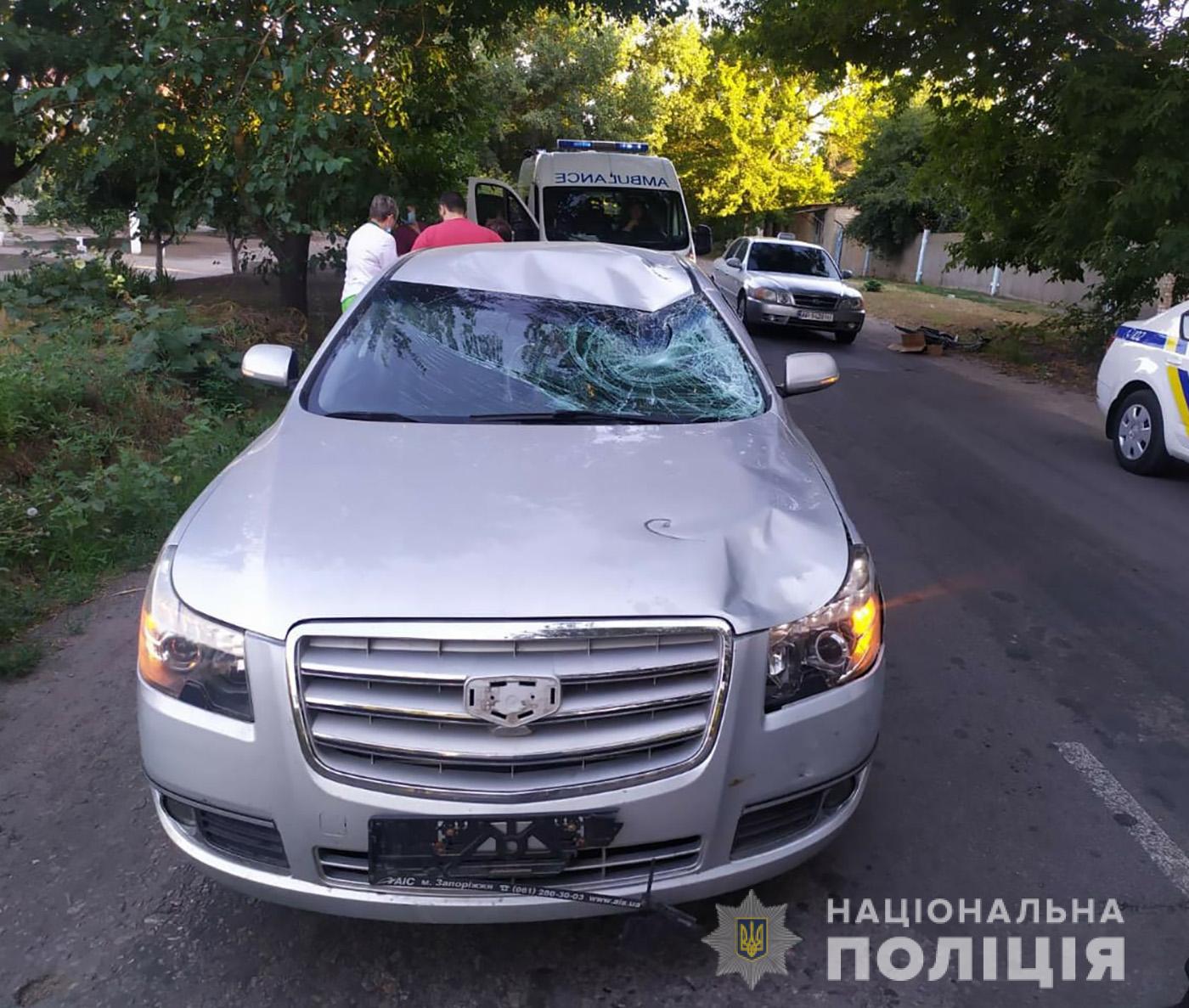 "В Мелитополе автомобиль сбил насмерть велосипедиста / фото: ГУ НП в Запорожской области"
