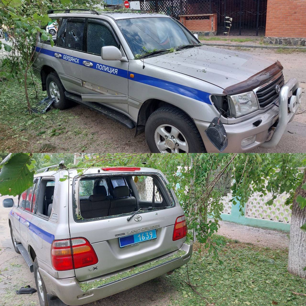 "Автомобиль коллаборанта после подрыва – || фото: t.me/brdnews"